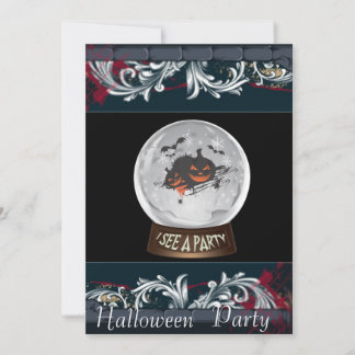 halloween crystal ball party invitation