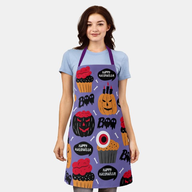 Halloween Cupcake Apron - Spooky Baker’s Gift (Worn)