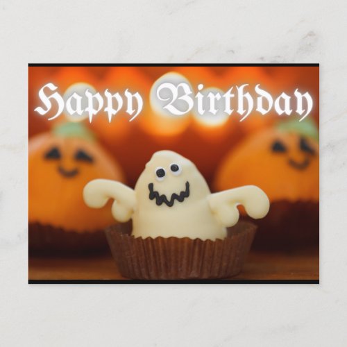 Halloween Cupcake Birthday Postcard