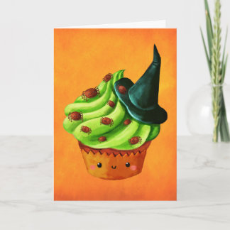 Halloween Cupcake full of tiny spiders Card