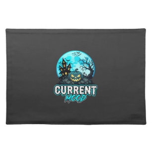 Halloween Current Mood Haunted Pumpkin Cloth Placemat