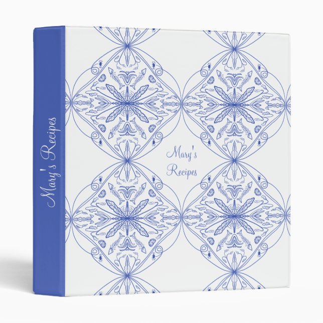 Halloween Custom Amalfi Tile Sardine Recipe 3 Ring Binder (Front/Spine)