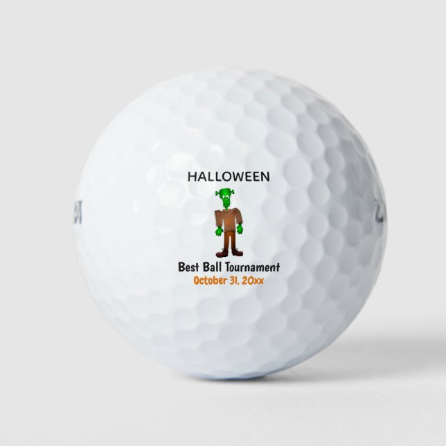 Halloween Custom Monster Mash Frankenstein Golf Balls (Front)