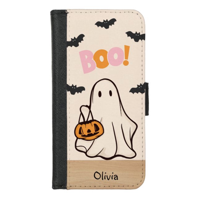 HALLOWEEN CUSTOM NAME iPhone WALLET CASE (Front)