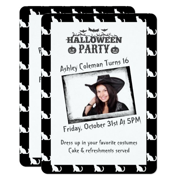 Halloween Custom Photo Birthday Party Card