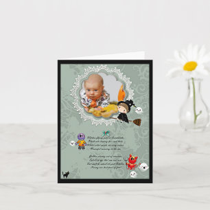 Halloween Custom Photo Witch Monsters Ghost Cat Card