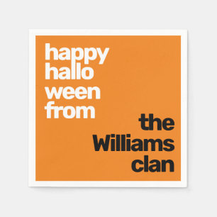 Halloween – Custom text Orange Party Napkins