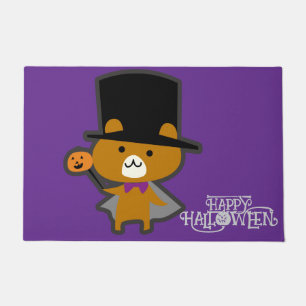Halloween Custom Whimsical Cute Wizard Bear  Doormat