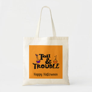 Halloween Custom Whimsical Funny Modern Orange  Tote Bag