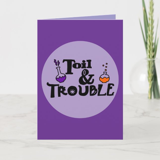 Halloween Custom Whimsical Funny Modern Purple Card (Front)