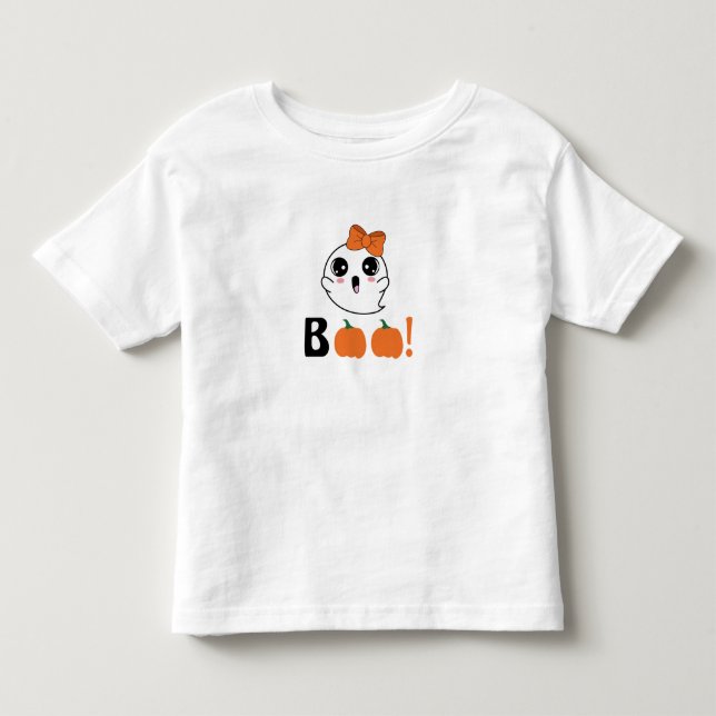 halloween cute and flying spooky ghsot girl toddler t-shirt (Front)