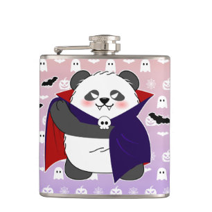 Halloween Cute Baby Panda Dracula Vampire Flask