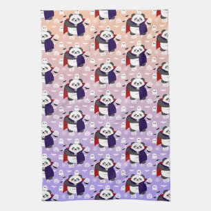 Halloween Cute Baby Panda Dracula Vampire Kitchen Towel