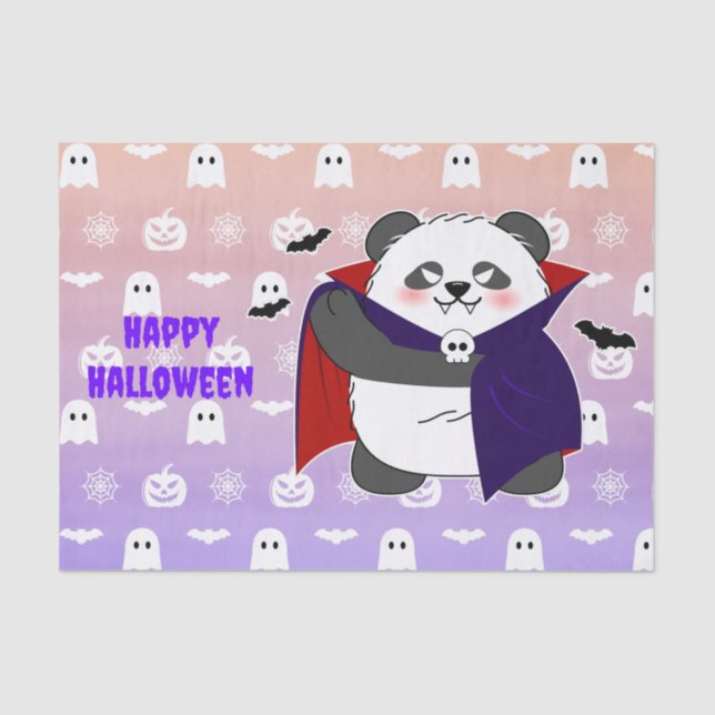 Halloween Cute Baby Panda Dracula Vampire Tissue Paper (Front)