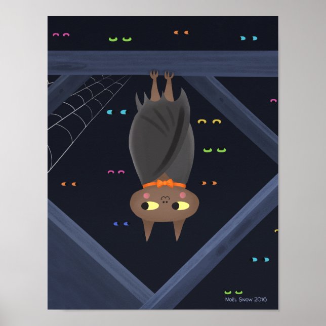 Halloween Cute Bat Art Print (Front)