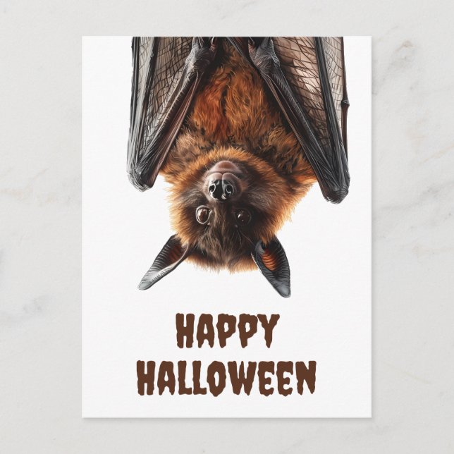  Halloween Cute Bat Flying Fox Postcard (Front)