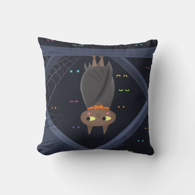 Halloween Cute Bat Throw Pillow (Front)