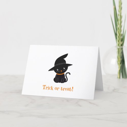 Halloween Cute Black Cat Thank You Card