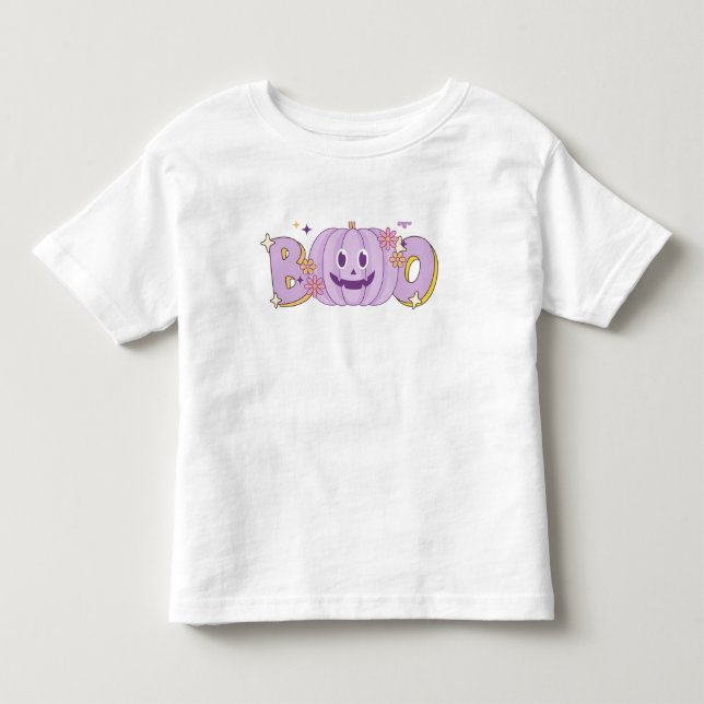 Halloween Cute Boo Pumpkin Kids T-Shirt (Front)