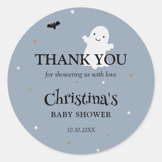 Halloween Cute Boy Baby Shower Thank You Favor Classic Round Sticker (Front)