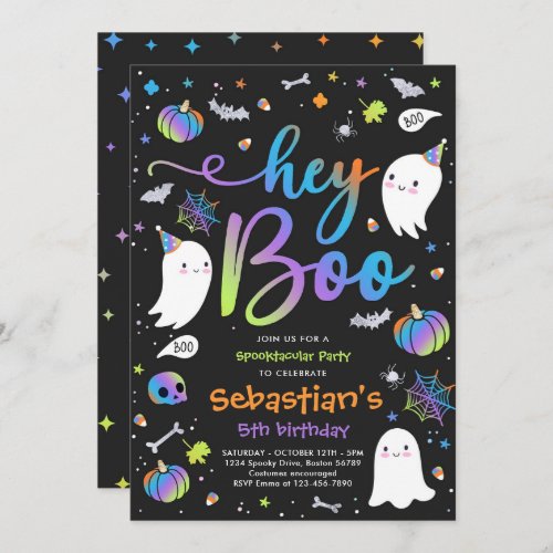 Halloween Cute Boy Ghost Birthday Spooktacular Invitation