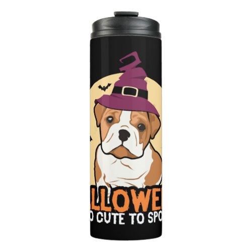 Halloween Cute Bulldog Dog Halloween Costumes Gift Thermal Tumbler