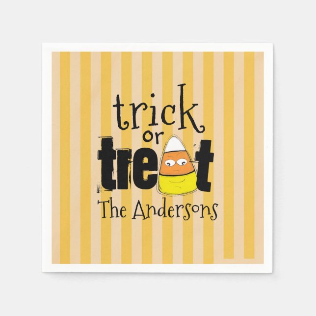 Halloween Cute Candy Corn Whimsical Funny Napkins (Front)