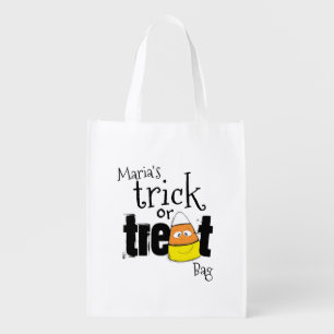 Halloween Cute Candy Corn Whimsical Trick or Treat Grocery Bag