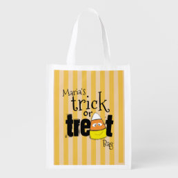 Halloween Cute Candy Corn Whimsical Trick or Treat Grocery Bag