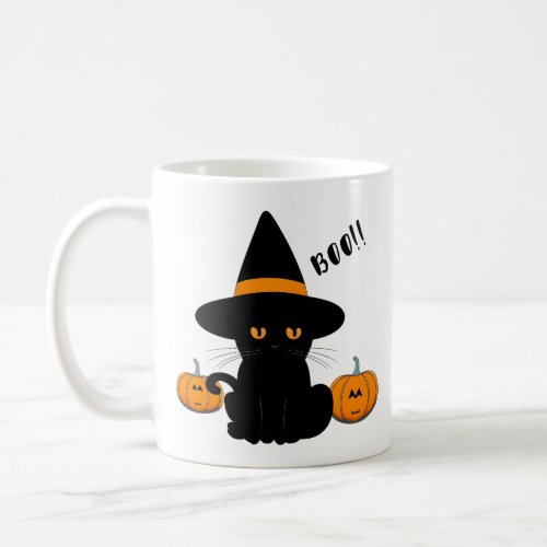 Halloween Cute Cartoon Friends Black Baby Cat Coffee Mug