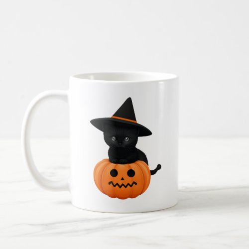 Halloween Cute Cartoon Friends Black Baby Cat Coffee Mug