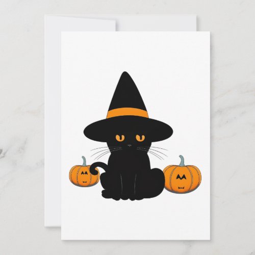 Halloween Cute Cartoon Friends Black Baby Cat Holiday Card