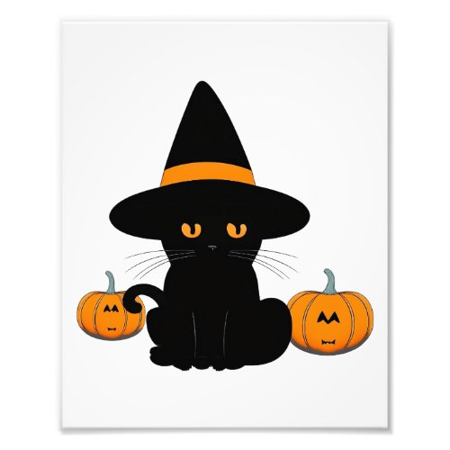 Halloween Cute Cartoon Friends Black Baby Cat Photo Print
