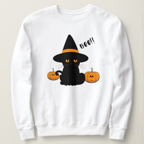 Halloween Cute Cartoon Friends Black Baby Cat Sweatshirt