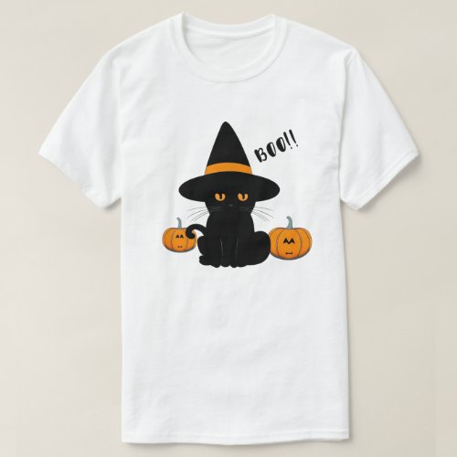 Halloween Cute Cartoon Friends Black Baby Cat T_Shirt