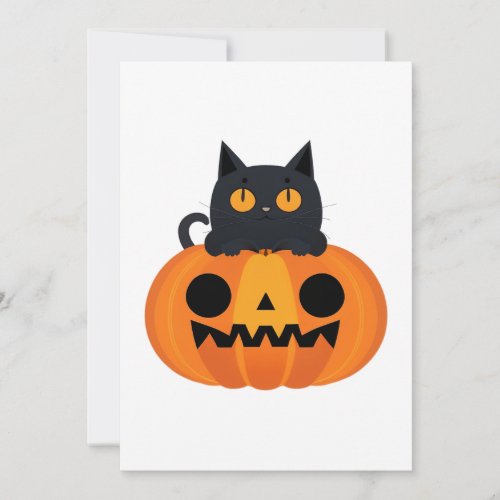Halloween Cute Cartoon Friends Black Baby Cat Thank You Card
