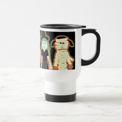 Halloween Cute Cartoon Monster Friends Travel Mug