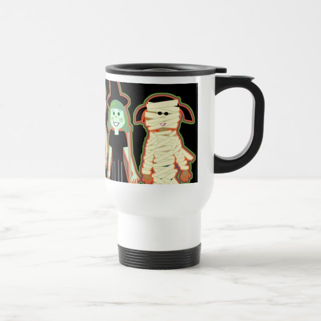 Halloween Cute Cartoon Monster Friends Travel Mug (Right)