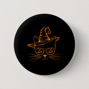 Halloween Cute Cat Comma La Kamala Harris Cute Cat Button