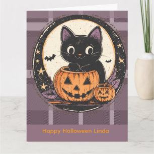 Halloween Cute Cat Fall Card