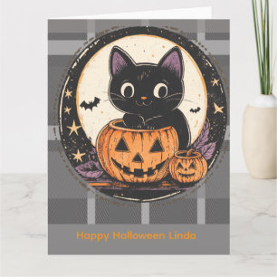 Halloween Cute Cat Fall Card