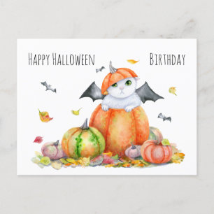 Halloween Cute Cat in Pumpkin Note Card