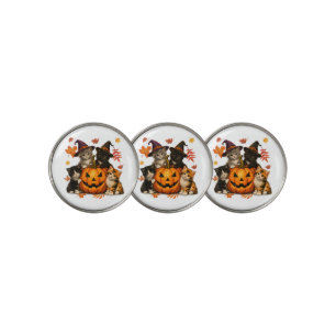 Halloween Cute Cats Pumpkin Spooky Season Golf Ball Marker