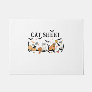 Halloween Cute Cats Sheet In Ghost Costume Women M Doormat