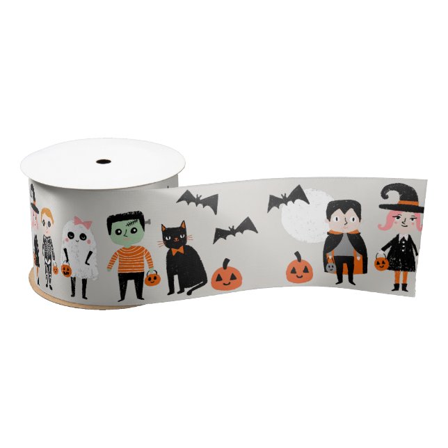 Halloween cute characters satin ribbon (Spool)