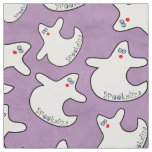 Halloween Cute Diva Ghost Random Pattern Purple BG Fabric