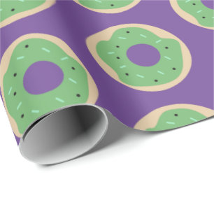 Halloween Cute Donuts Sprinkles Frosted Wrapping Paper