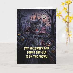 Halloween Cute Dracula Vampire Cat Kitten Card