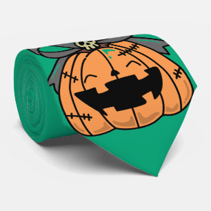 Halloween,Cute Face Pumpkin,Funny , Jack O' Lanter Neck Tie