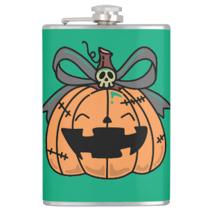 Halloween,Cute Face Pumpkin,Funny ,Jack O' Lantern Flask